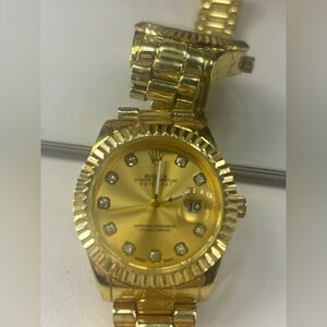 Rolex Gold Watch with Diamond Markers